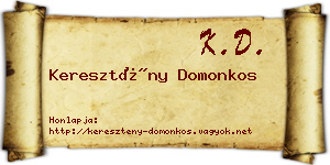 Keresztény Domonkos névjegykártya